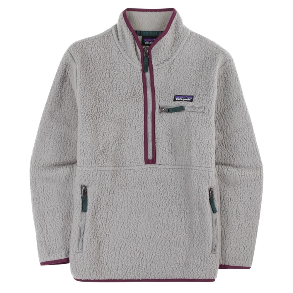 Patagonia Retropile Feather Gray Marsupial fleece pullover Medium